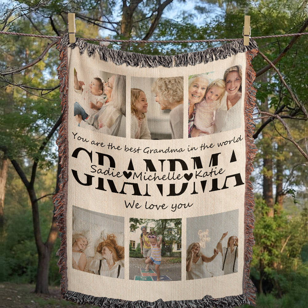 Personalized Photo Collage Blanket Nana Photo Blanket, Customized Mother's Day Gift for Grandma, Custom Photo Collage, Grandma Photo Collage