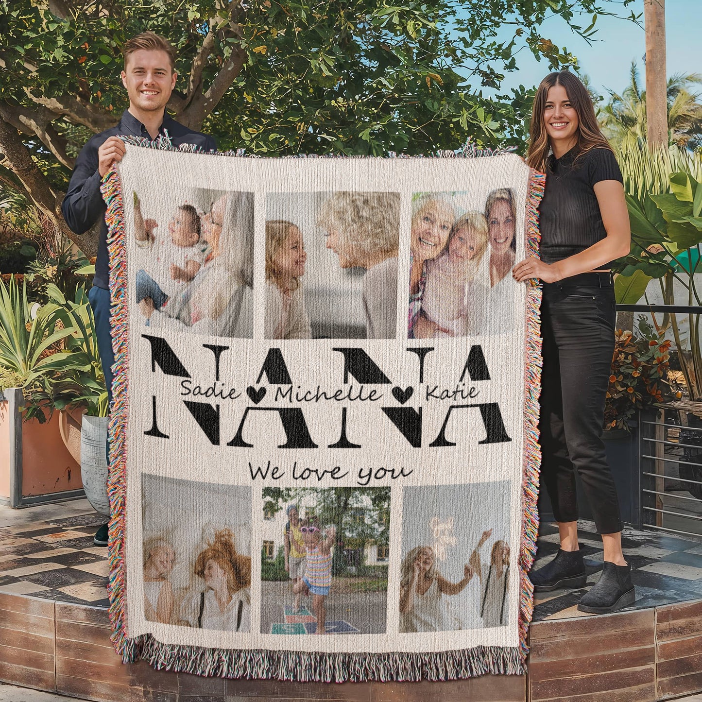 Personalized Nana or Grandma Gift Photo Blanket Birthday Gift for Grandma, Nana Gifts Mothers Day Gift, Mother's Day Gift for Nana Gift from Grandkids