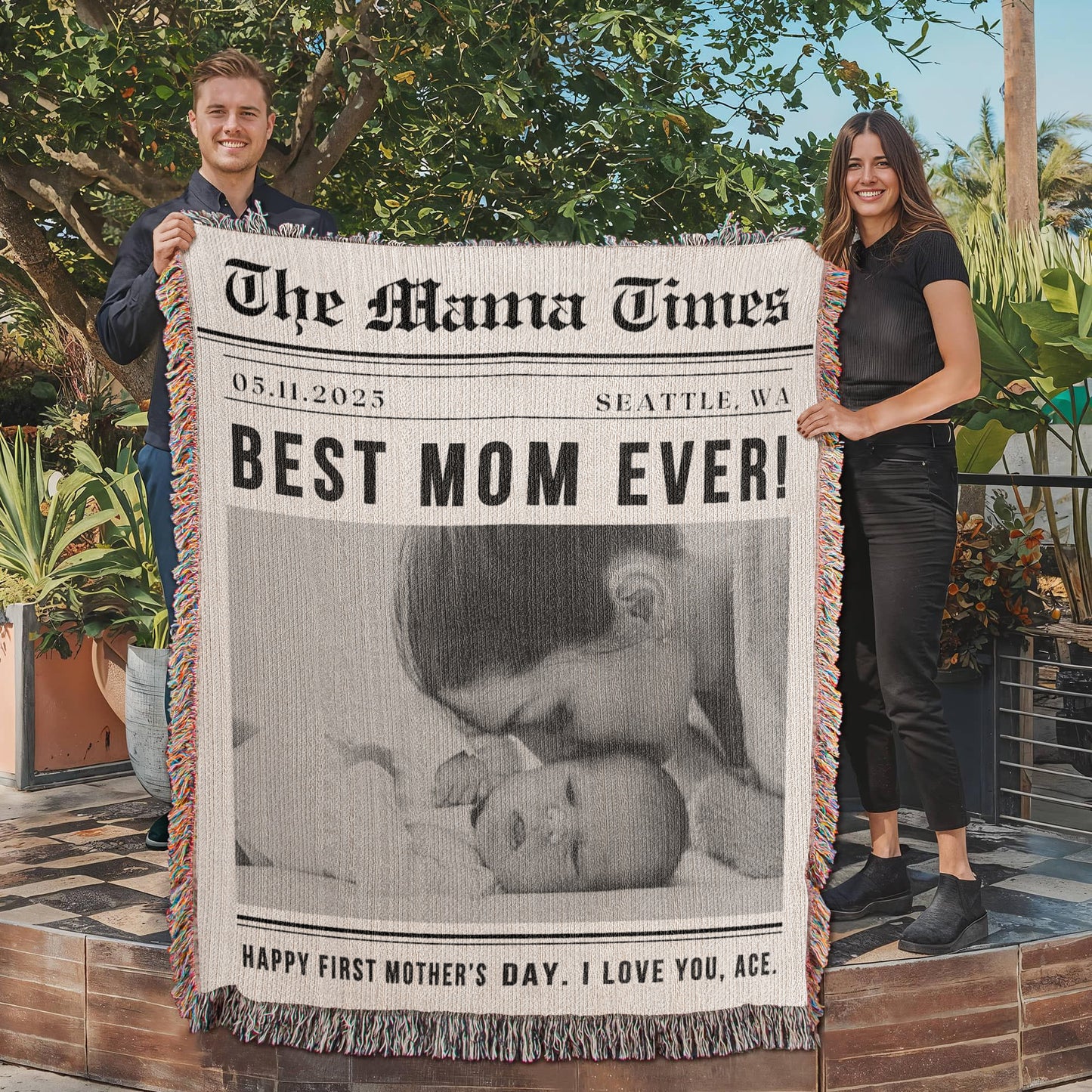 Personalized Photo Blanket New Mother Gift First Mothers Day Gift for Mom, Wife, Daughter, Friend Baby to Mom Gift Mum Gift Baby Shower Gift