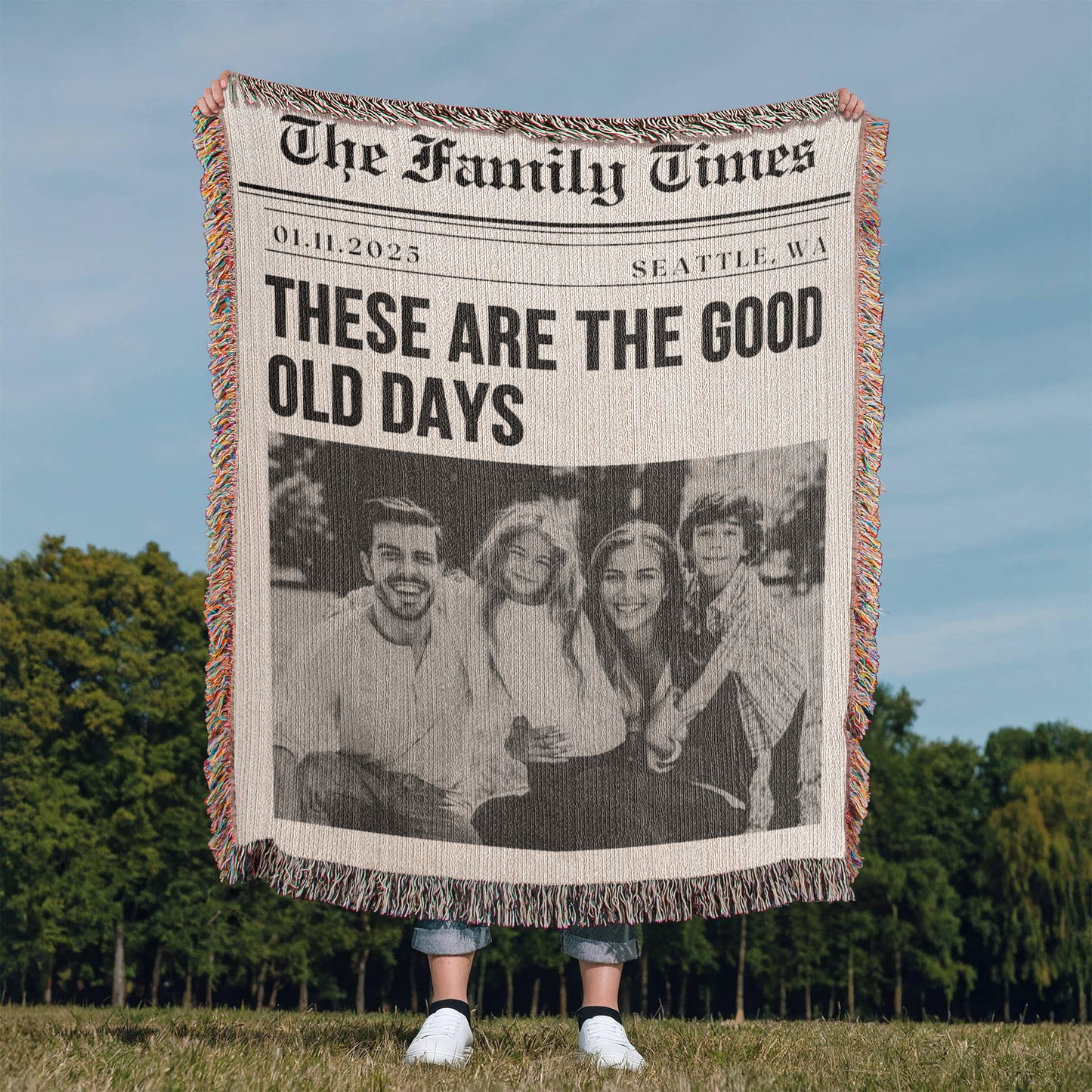 Personalized Family Photo Blanket – Custom Gift for Mother's Day, Father's Day, Anniversary Birthday Gift for Him or Her