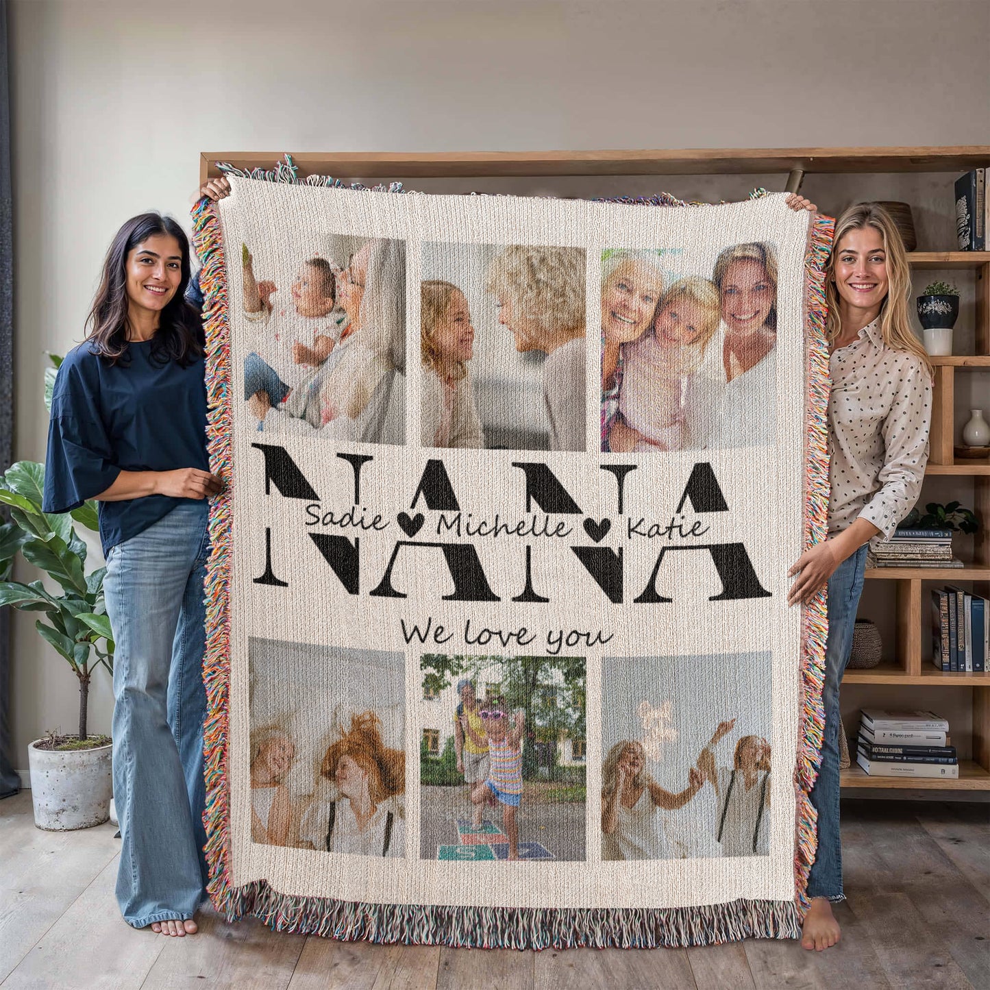 Personalized Nana or Grandma Gift Photo Blanket Birthday Gift for Grandma, Nana Gifts Mothers Day Gift, Mother's Day Gift for Nana Gift from Grandkids