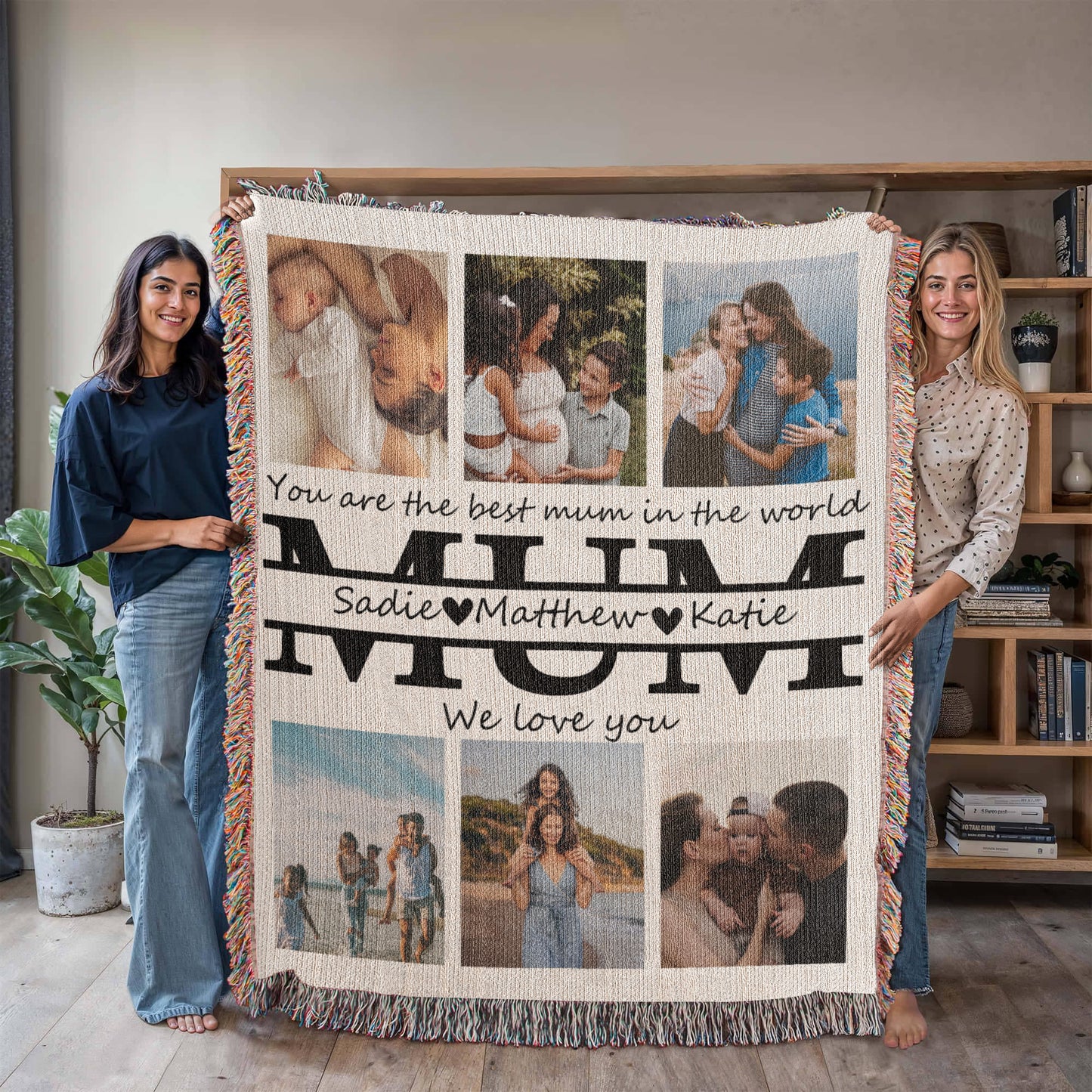 Personalized Photo Blanket Gift for Mum or Mom - Mother Gifts - Mom Gift from Daughter - Mother's Day Gift - Best Mom - Mom Christmas Gift