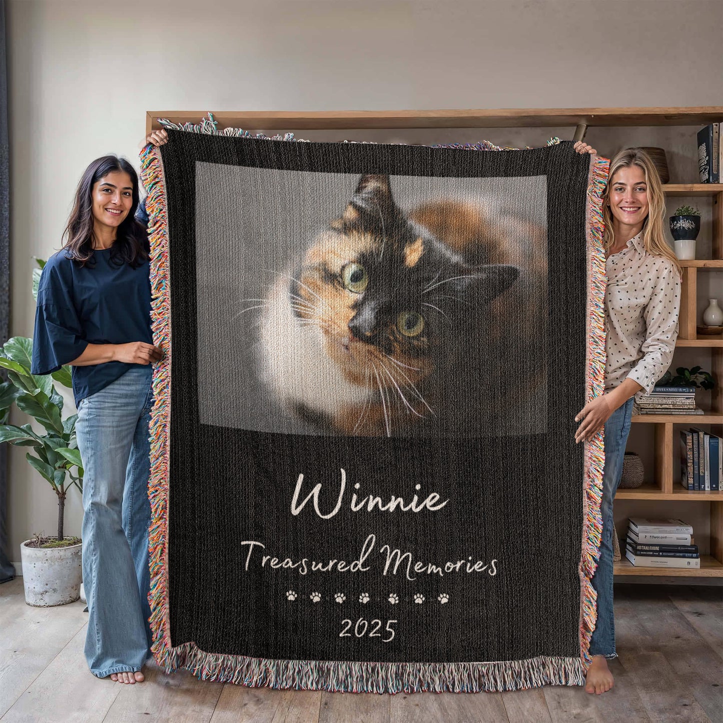 Unique Pet Keepsake Pet Memorial Photo Blanket, Personalized Home Decor Pet Memorial, Custom Gifts For Pets, Cat Mom Dog Mom Gift for Her