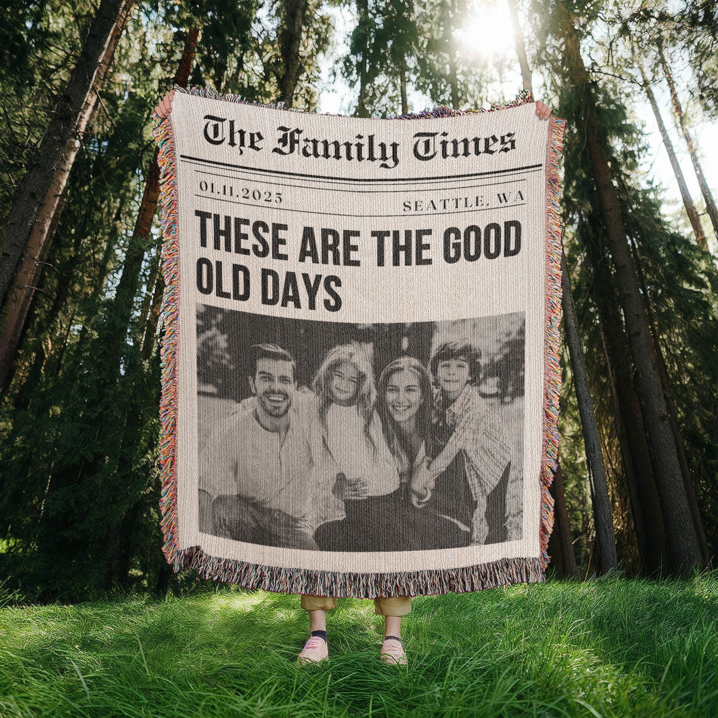 Personalized Family Photo Blanket – Custom Gift for Mother's Day, Father's Day, Anniversary Birthday Gift for Him or Her