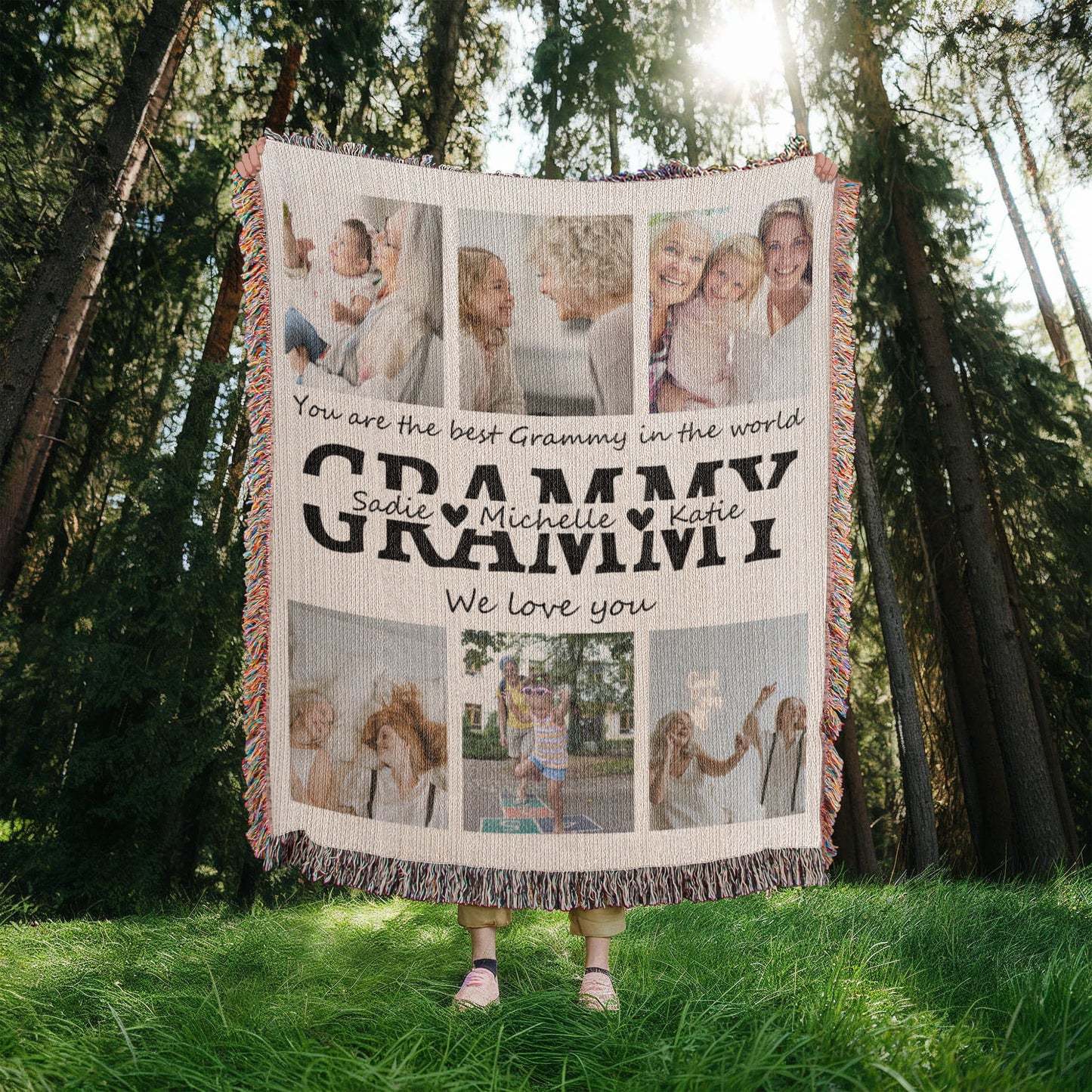 Personalized Grammy Photo Collage, Nana Photo Blanket, Customized Grandma Gift, Mother's Day Photo Collage, Custom Photo Collage Grandma Gifts