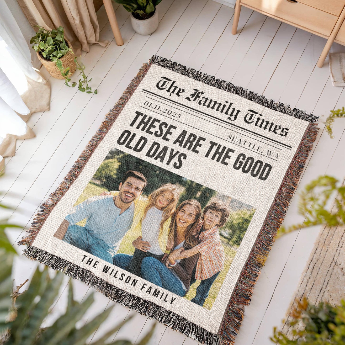 Personalized Family Photo Blanket Custom Gift for Mother's Day Father's Day Anniversary Birthday Gift for Him or Her Gift for Husband Wife