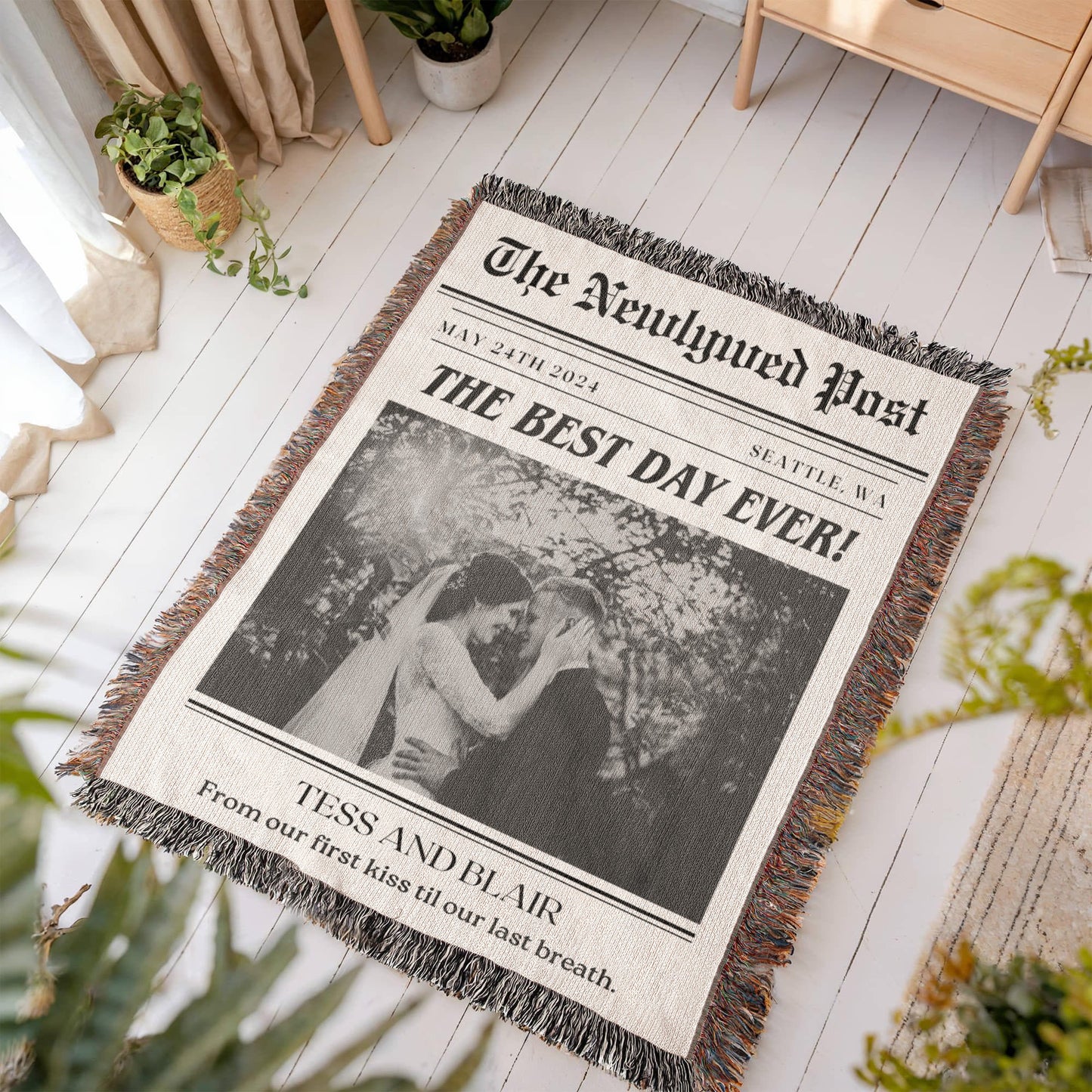 Personalized 1st Anniversary Gifts for Him Sentimental Anniversary Gift for Her Cotton Anniversary Newlywed Gift First Home One Year
