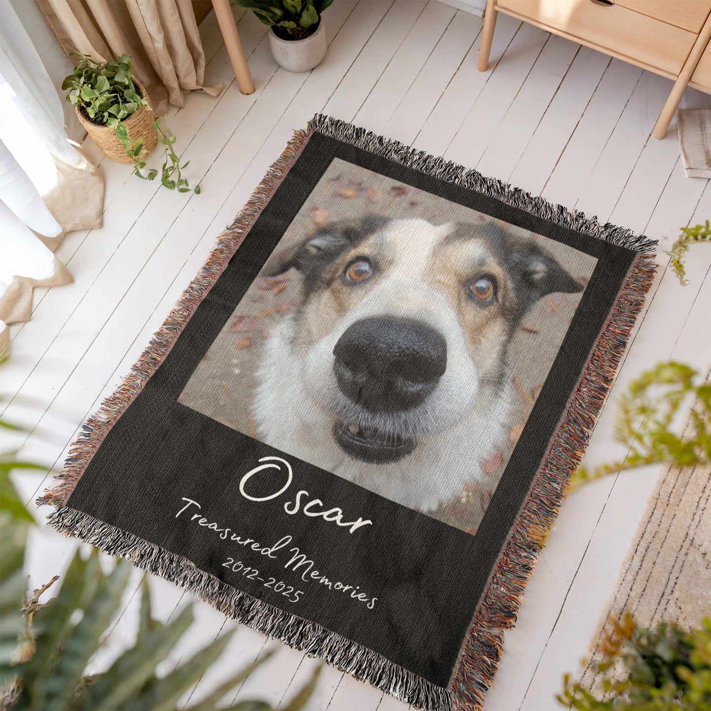 Personalized Pet Memorial Photo Blanket, Personalized Gifts for Pet Loss, Sympathy Gift for Dog, Dog Loss Gift, Cat Loss Gift, Pet Loss Gift
