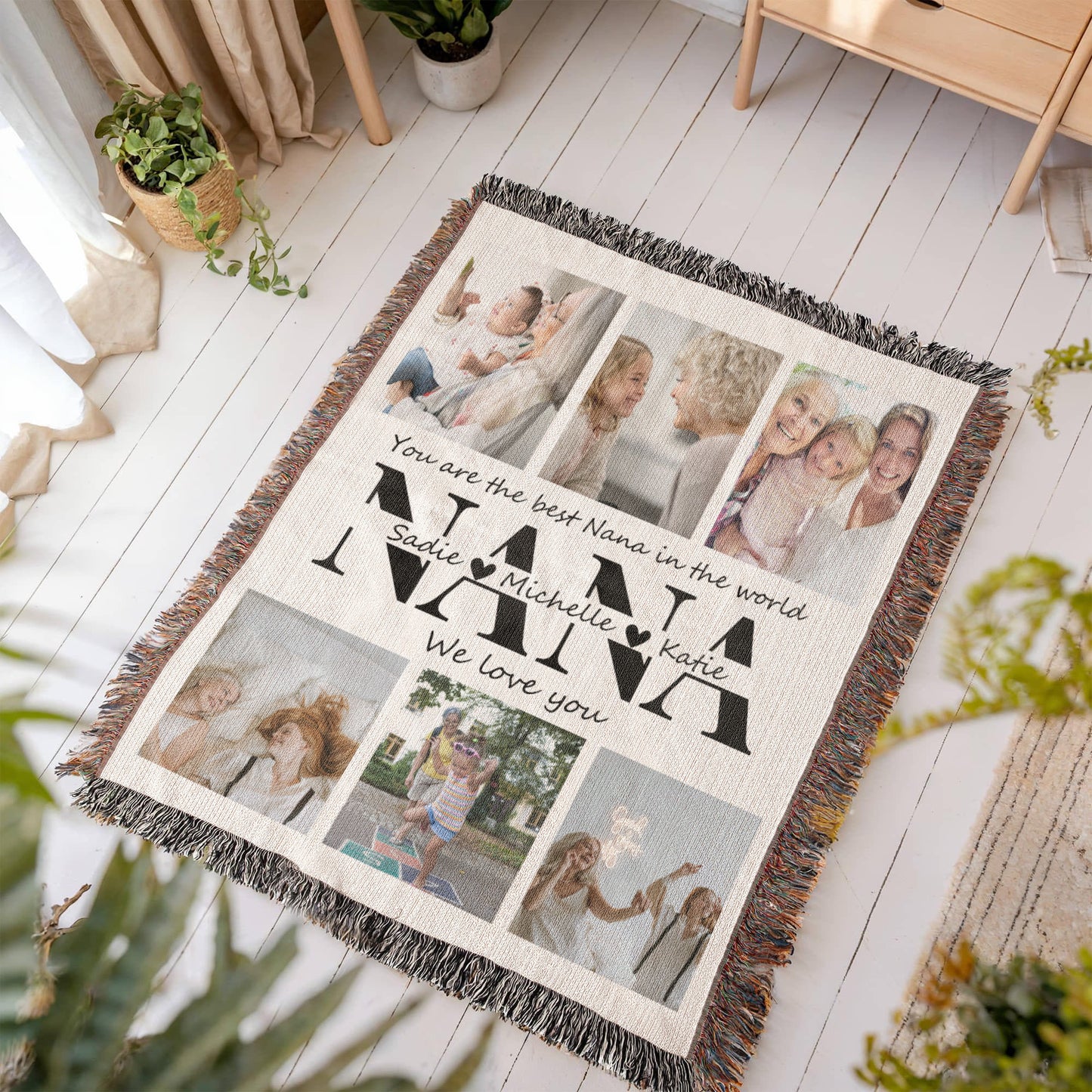 Personalized Photo Collage Blanket Nana Photo Blanket, Customized Mother's Day Gift for Grandma, Custom Photo Collage, Grandma Photo Collage