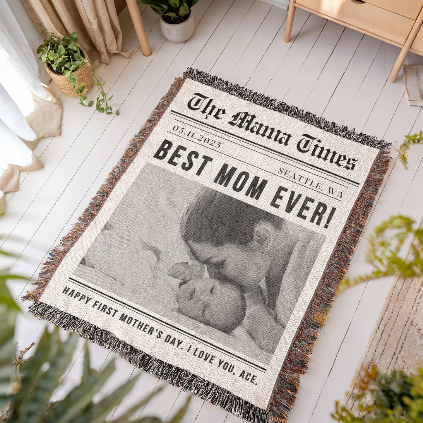 Personalized Photo Blanket New Mother Gift First Mothers Day Gift for Mom, Wife, Daughter, Friend Baby to Mom Gift Mum Gift Baby Shower Gift