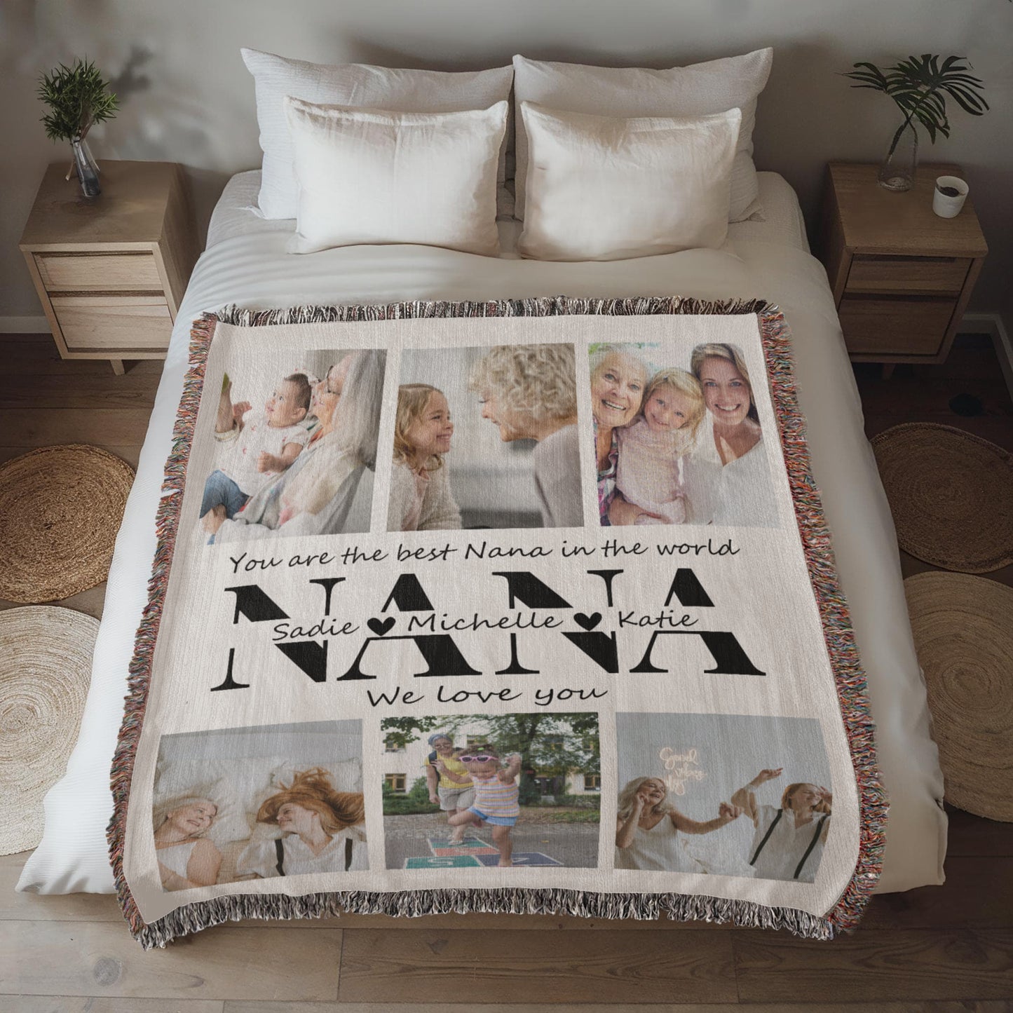 Personalized Photo Collage Blanket Nana Photo Blanket, Customized Mother's Day Gift for Grandma, Custom Photo Collage, Grandma Photo Collage