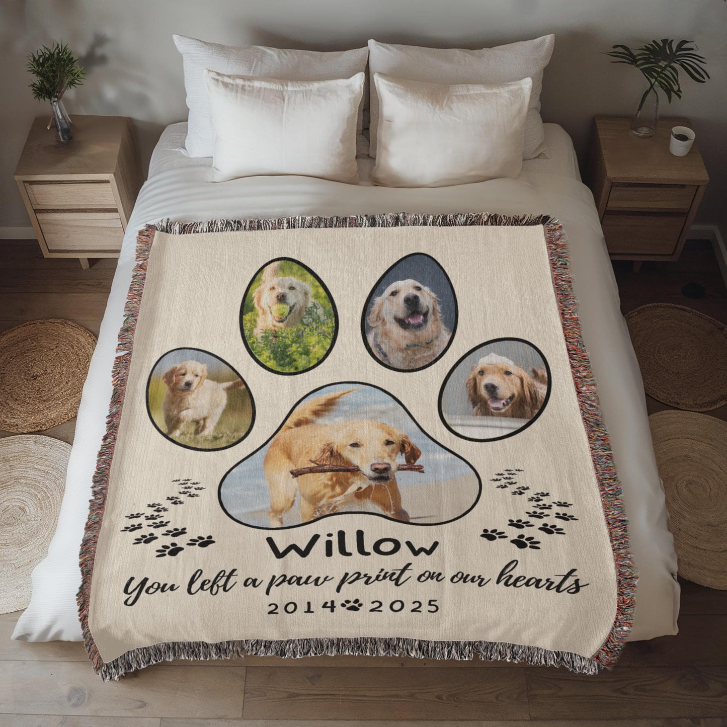 Pet Memorial Gift, Custom Pet Photo Blanket, Pet Remembrance Gift, Custom Pet Memorial Gifts for Pets, Cat Dog Loss Bereavement Gift
