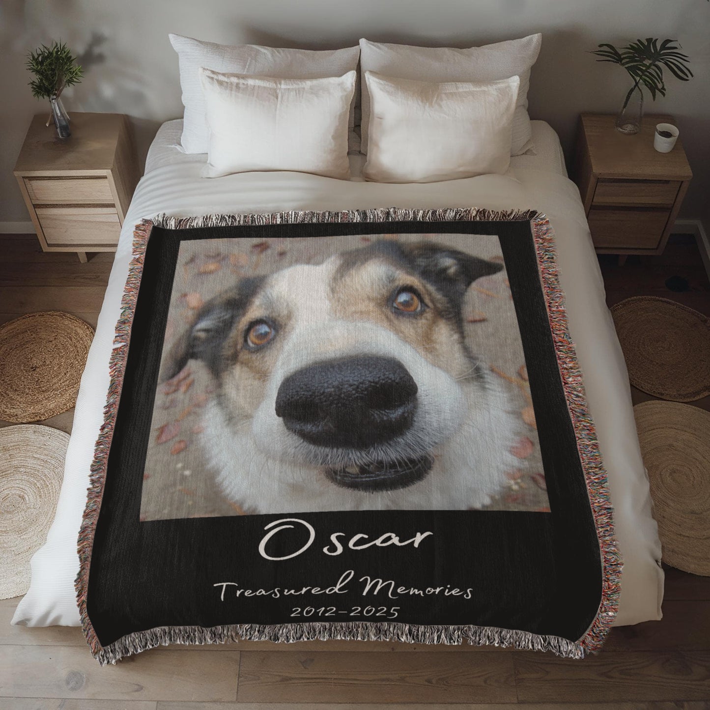Personalized Pet Memorial Photo Blanket, Personalized Gifts for Pet Loss, Sympathy Gift for Dog, Dog Loss Gift, Cat Loss Gift, Pet Loss Gift