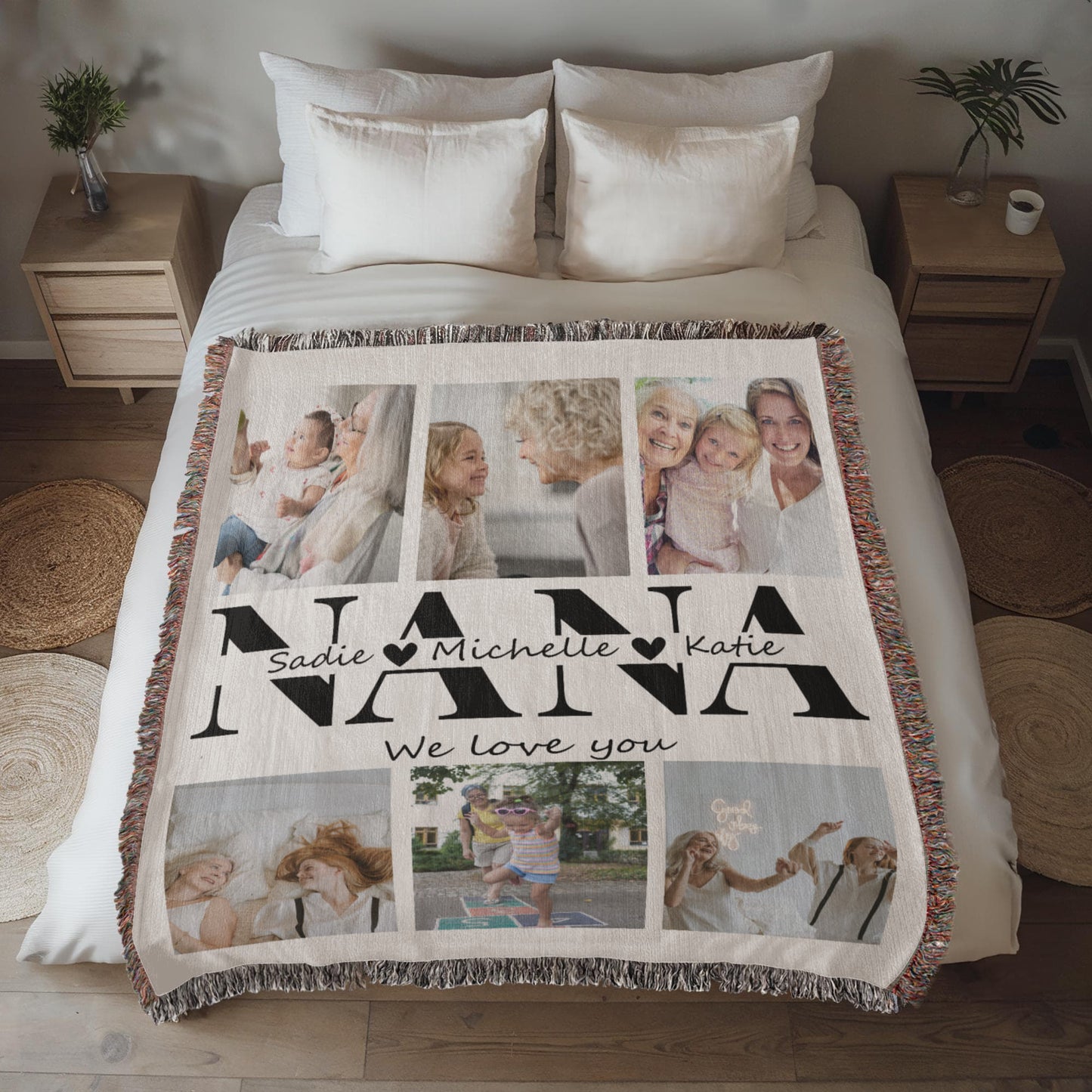 Personalized Nana or Grandma Gift Photo Blanket Birthday Gift for Grandma, Nana Gifts Mothers Day Gift, Mother's Day Gift for Nana Gift from Grandkids