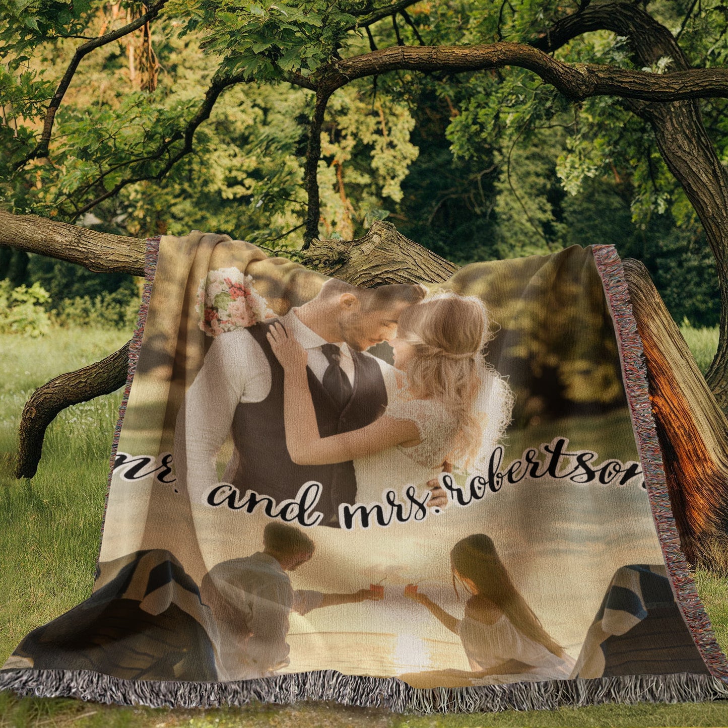 Wedding Gifts for Couple Photo Blanket Custom Wedding Gift, Housewarming Gift, Custom Engagement Gift, Last Name Gift