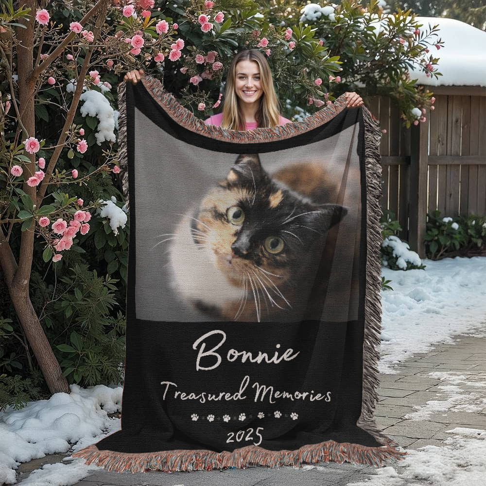 Unique Pet Keepsake Pet Memorial Photo Blanket, Personalized Home Decor Pet Memorial, Custom Gifts For Pets, Cat Mom Dog Mom Gift for Her