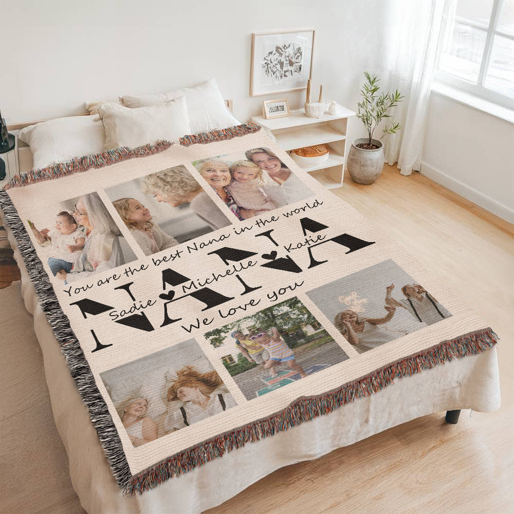 Personalized Photo Collage Blanket Nana Photo Blanket, Customized Mother's Day Gift for Grandma, Custom Photo Collage, Grandma Photo Collage