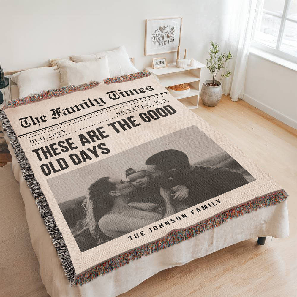 Custom Picture Collage Text Blanket, Family Photo Memorial Throw, Personalized Couple Mom Dad Grandma Daughter Birthday Christmas Keepsake