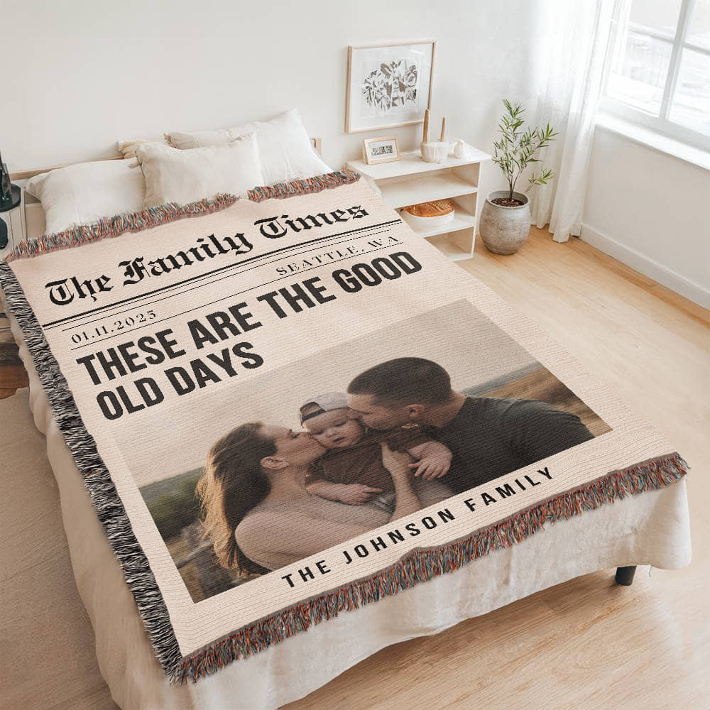 Personalised Family Photo Blanket Custom Gift for Mother's Day, Father's Day, Anniversary Birthday Gift for Him or Her Gift for Wife Husband