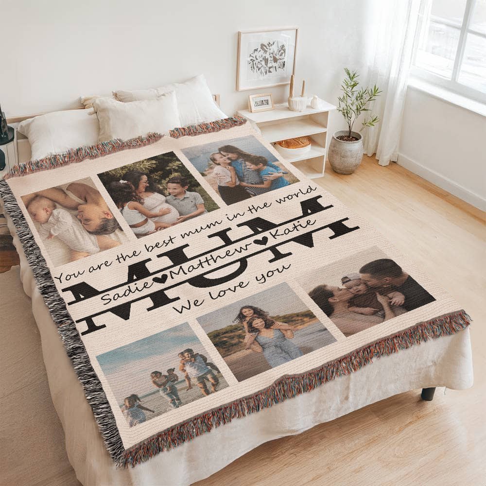 Personalized Photo Blanket Gift for Mum or Mom - Mother Gifts - Mom Gift from Daughter - Mother's Day Gift - Best Mom - Mom Christmas Gift