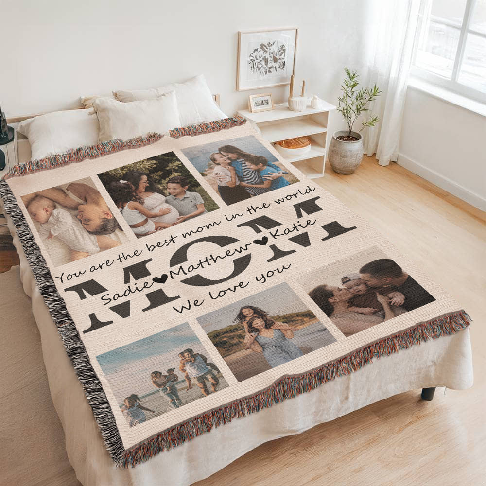 Personalized Photo Blanket - Mother Gifts - Gift for Mom - Mom Gift from Daughter - Mother's Day Gift - Best Mom - Mom Christmas Gift