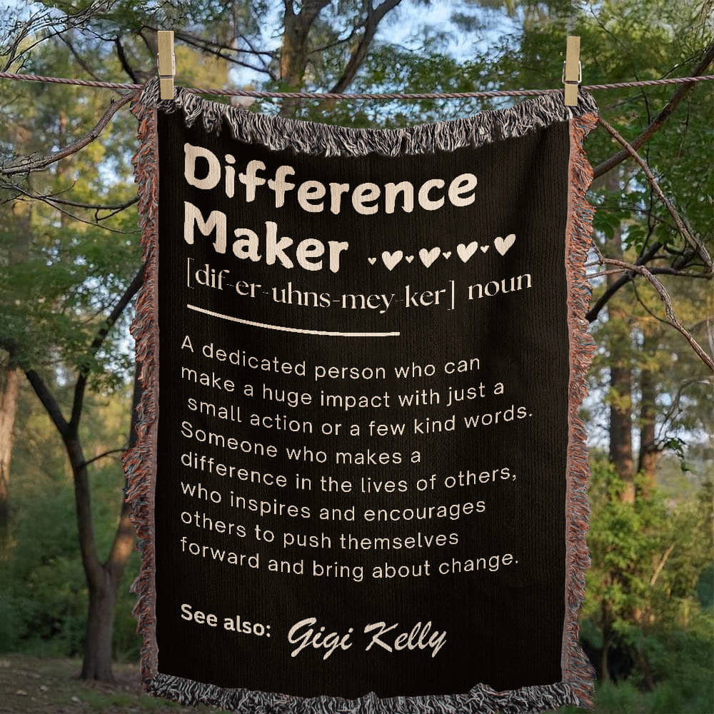 Personalized Difference Maker Blanket, Custom Difference Maker Definition gift, Gift for Mom, Coworker Birthday gift, Mentor gift, Gift for Leader