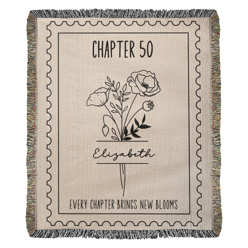 50th Birthday Gift Personalized Book Lover Blanket, Warm Soft Reading Blanket For Women, Gift For Bookworm Book Club