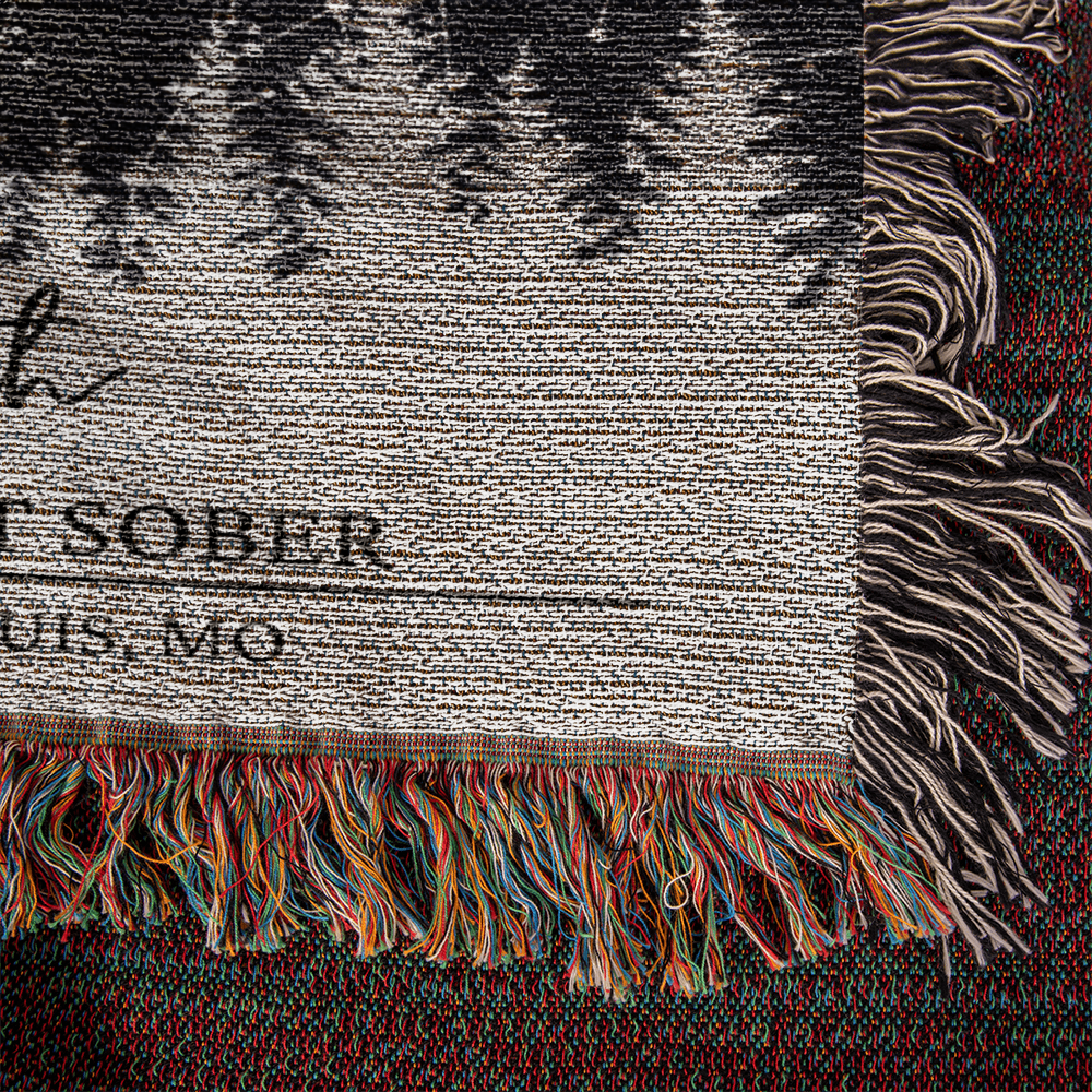 Personalized Sobriety Anniversary Woven Blanket | Custom Star Map By Date | Sober Birthday Gift Celebrate Sobriety Milestones