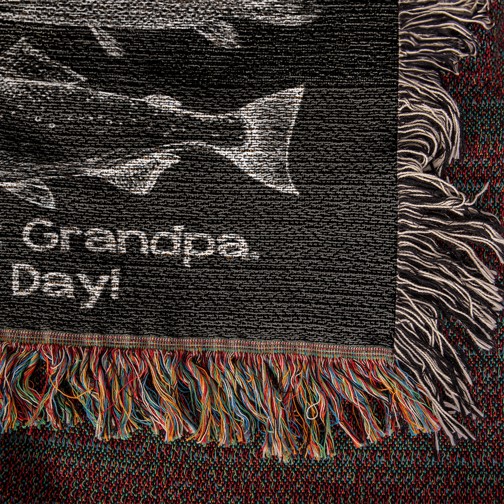 Personalized Father's Day Gift | We hooked the best | Fishing | Fisherman | Dad | Grandpa | Papa | Opa | Woven Blanket Grandkids Gift