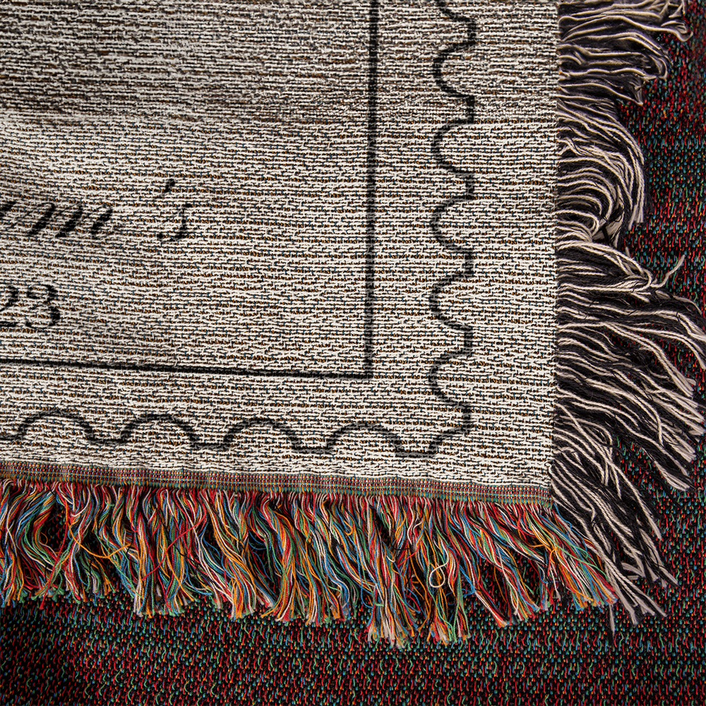 Personalized Custom Tapestry Woven Cotton Throw, Wedding Anniversary Blanket