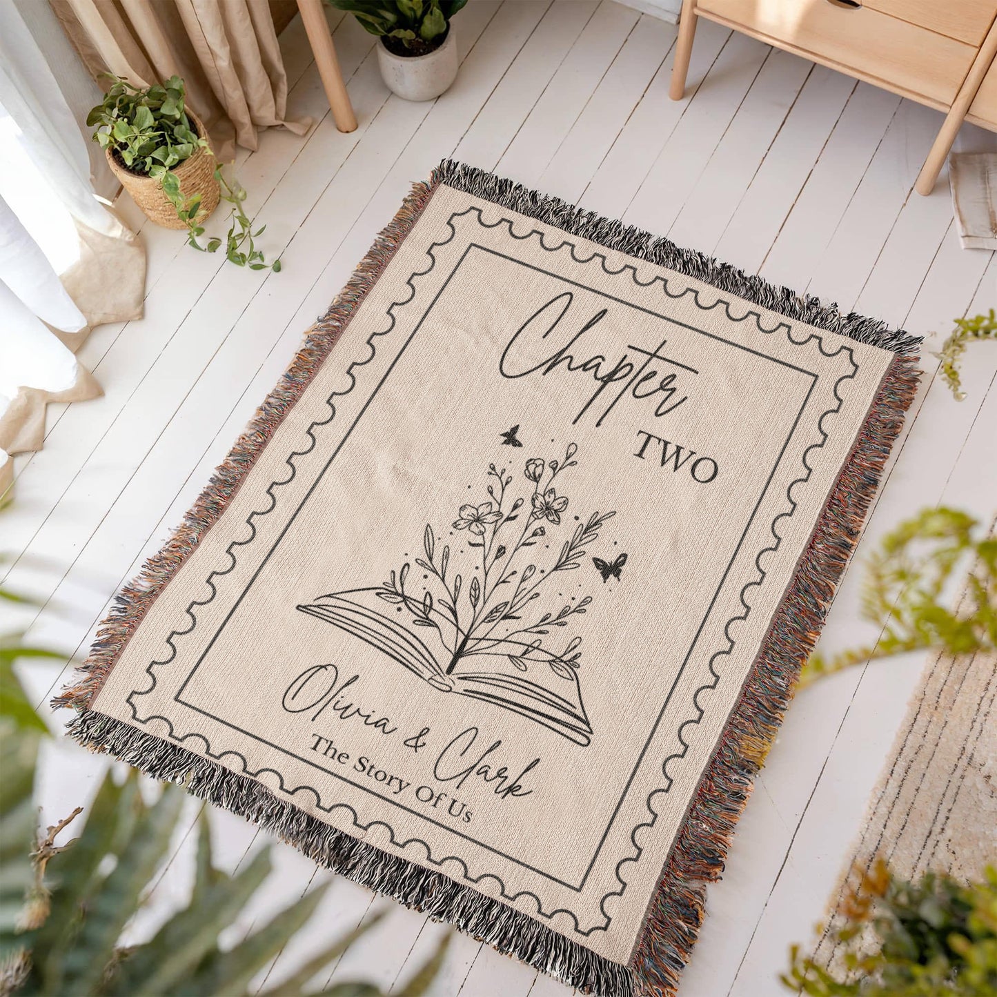 The Story of Us Custom Cotton Blanket | Anniversary Gift for Husband and Wife, Couple Christmas Gift Idea