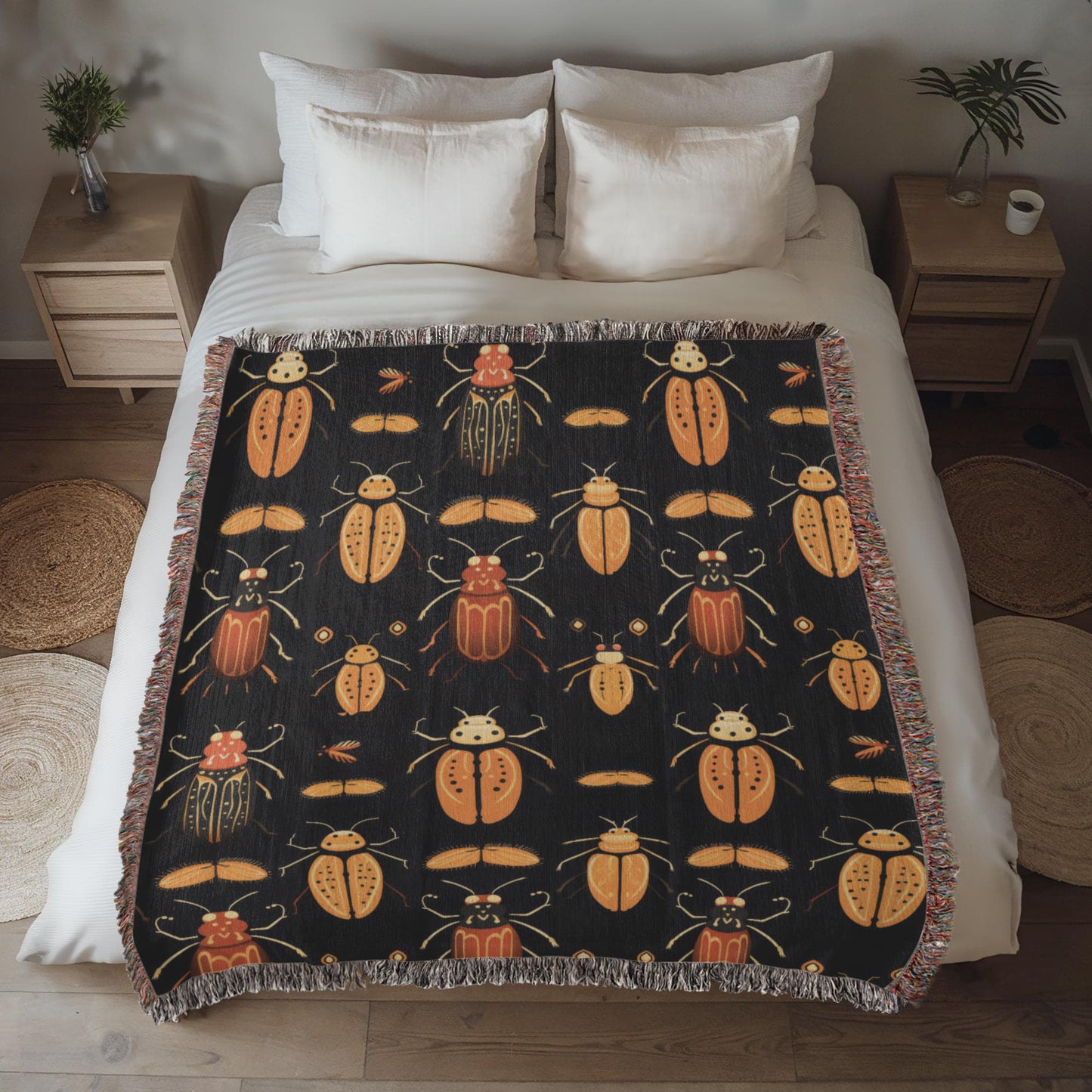 Woven Beetle Blanket | Woven Insect Throw Blanket | Bug Throw Blanket | Blanket Gift | Christmas Gift | Birthday Gift | Housewarming Gift