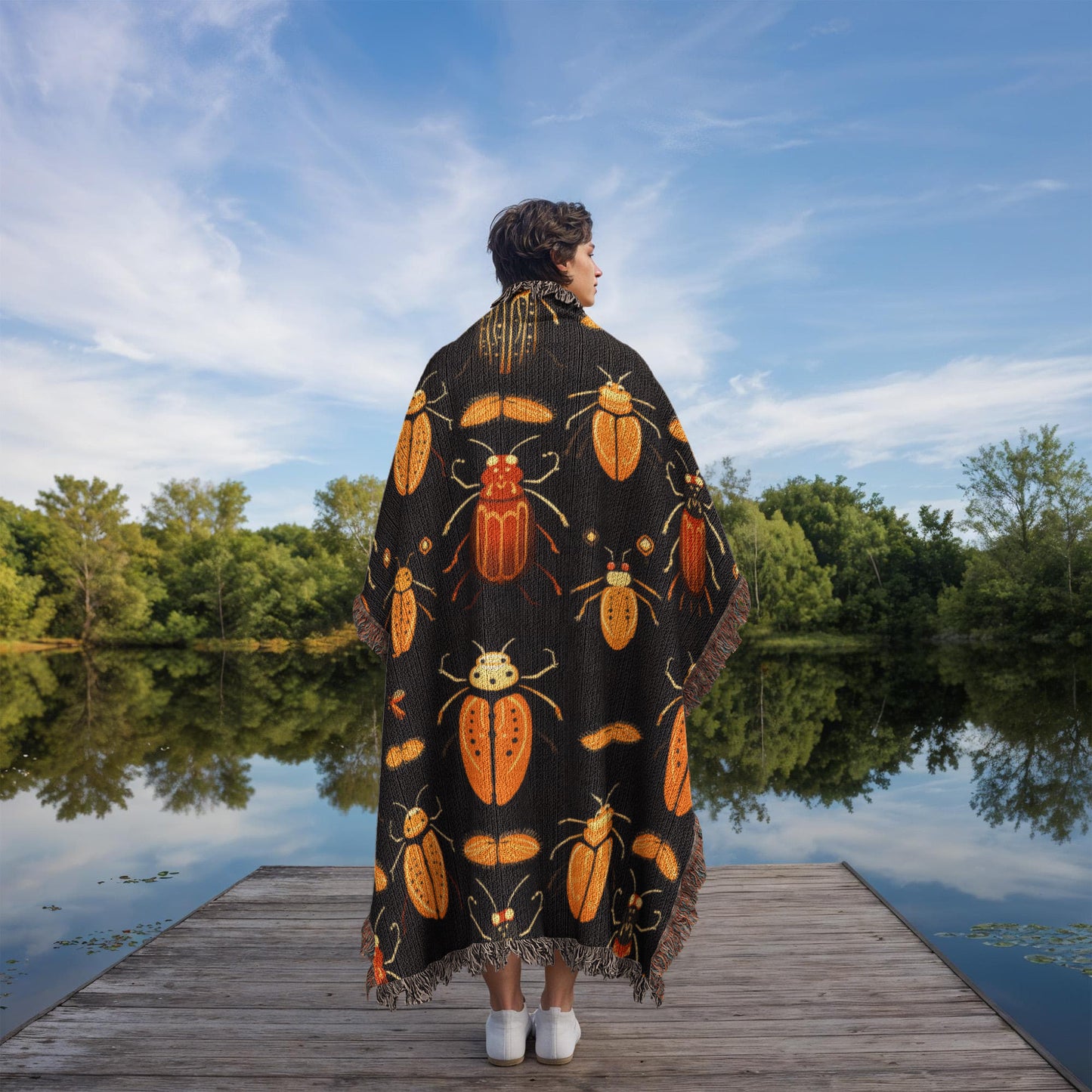 Woven Beetle Blanket | Woven Insect Throw Blanket | Bug Throw Blanket | Blanket Gift | Christmas Gift | Birthday Gift | Housewarming Gift