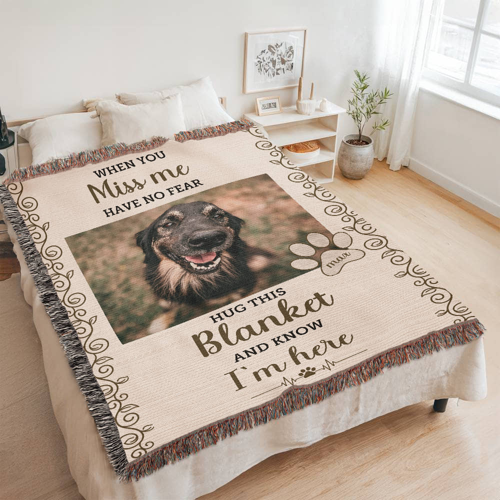 Dog Memorial Blanket Pet Memorial Gift Custom Loss of Pet Sympathy Gift with Pet's Picture, Pet Loss Gift for dog cat lover, best dog