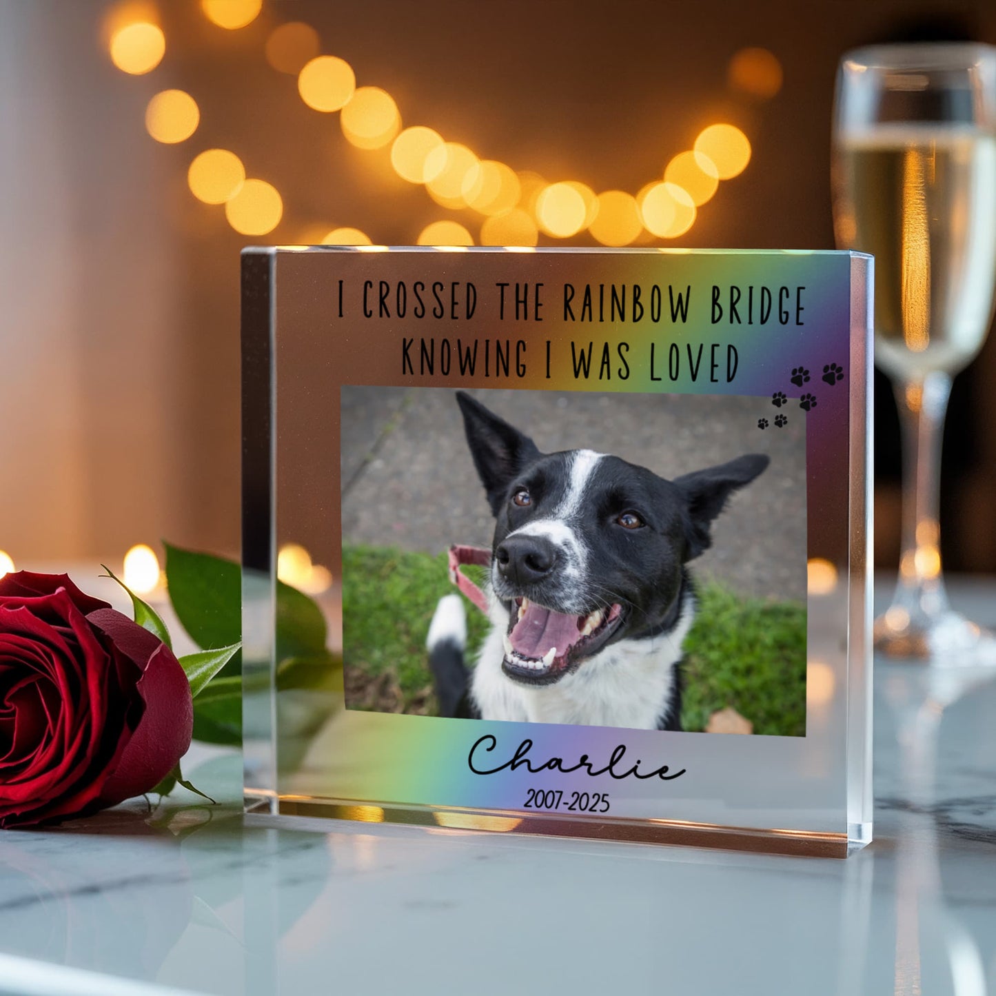 Personalized Pet Memorial Photo,Custom Pet Memorial Acrylic Block, Loss of dog or Cat Pet Memorial Gift, Sympathy Christmas Gift