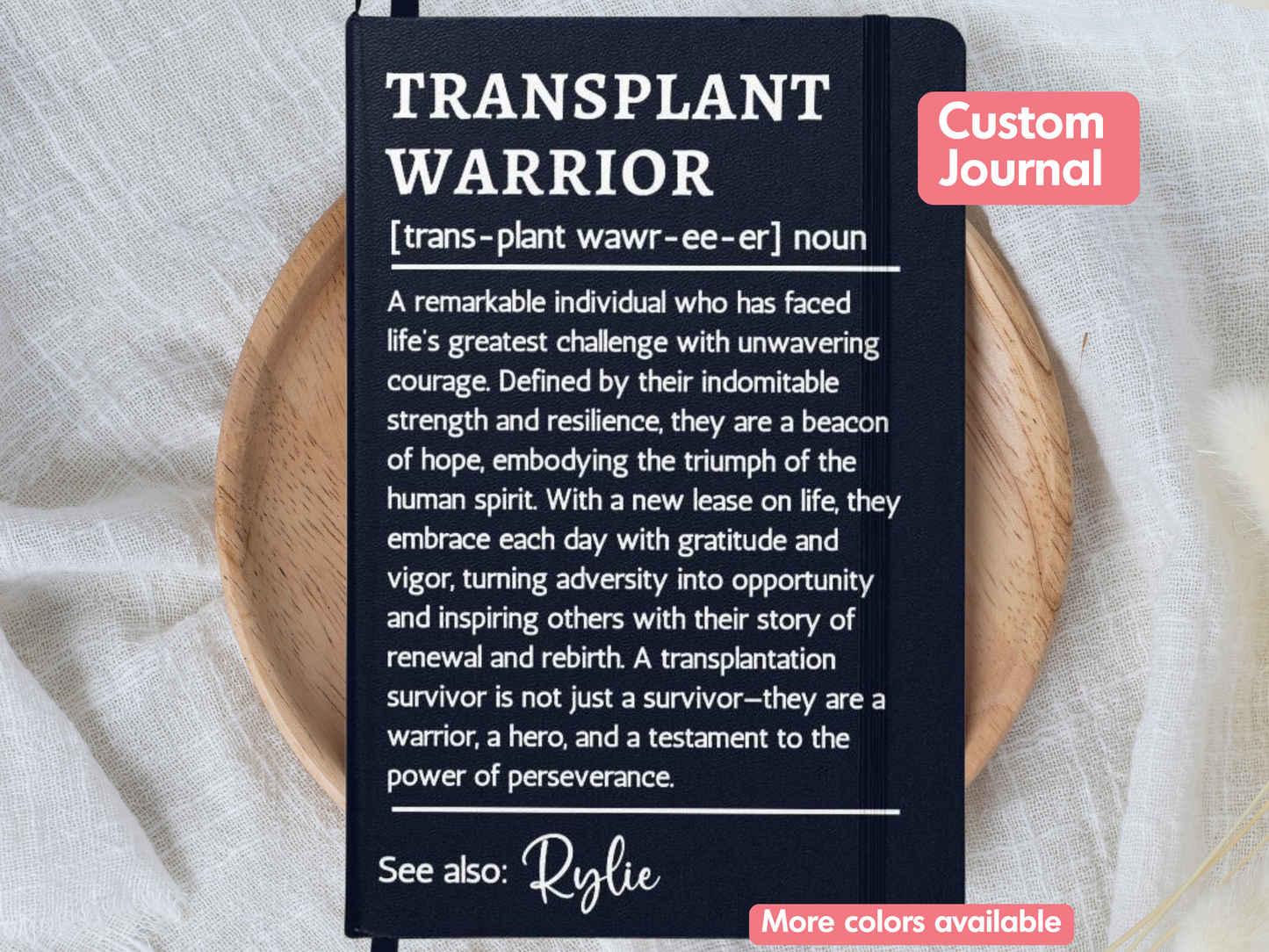 Transplant Warrior Journal | Transplant Anniversary Gift | Transplant Survivor Organ Transplant Gift