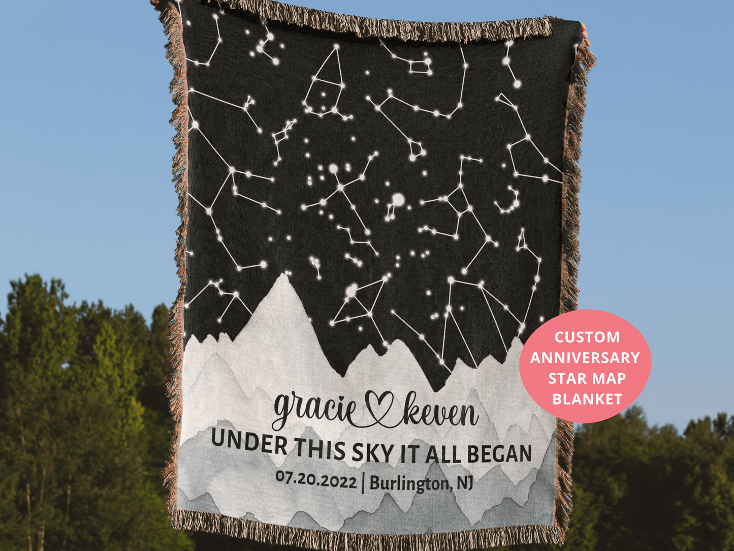 Cotton Anniversary Star Map By Date Blanket Fiance Gifts For Him Valentines Day Gift For Husband New Husband Gift Romantic Gift For Him Engagement Gift