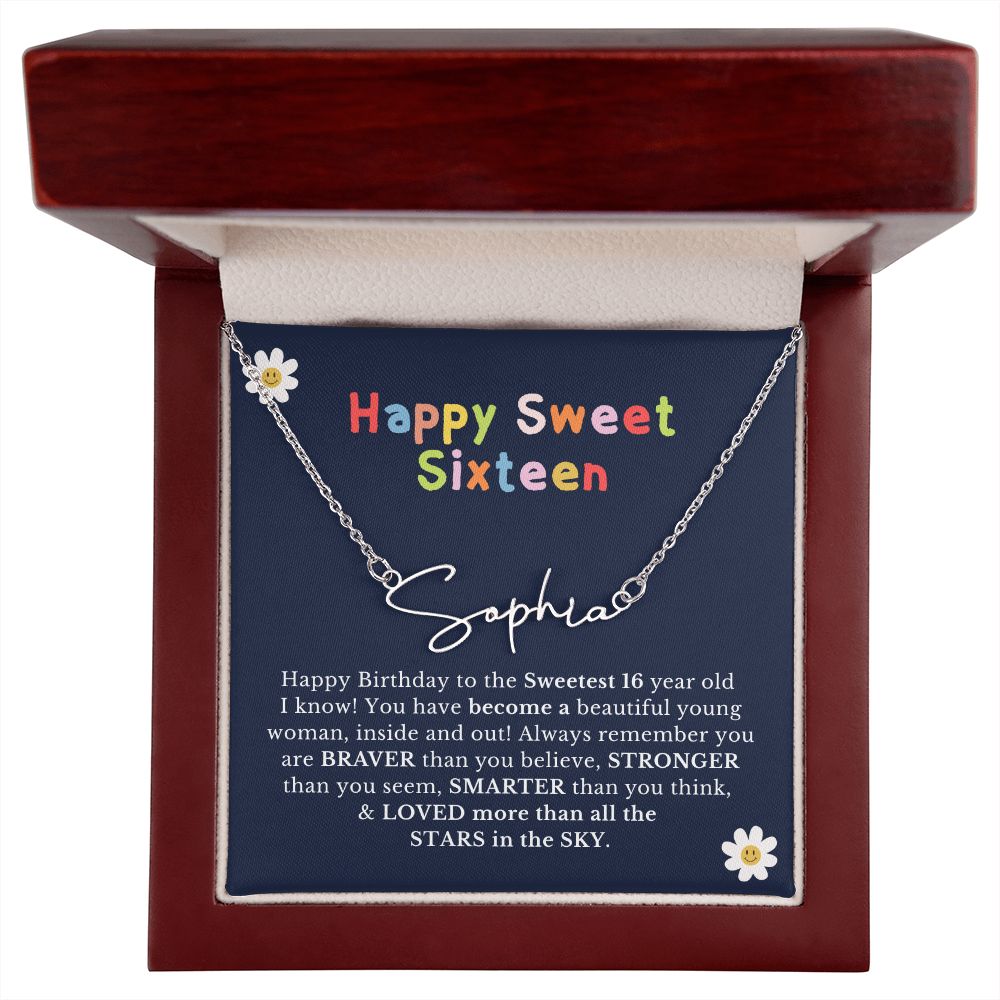 Sweet Sixteen Name Necklace