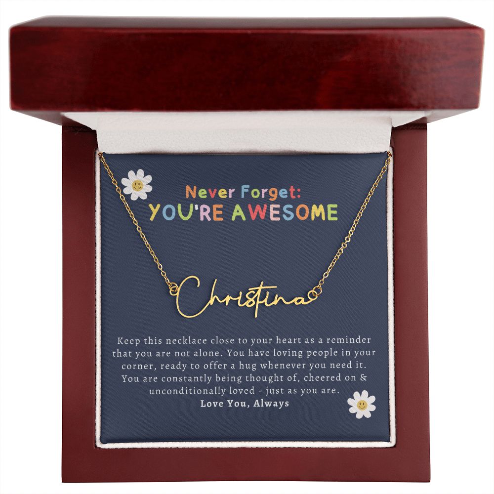 you're awesome name necklace