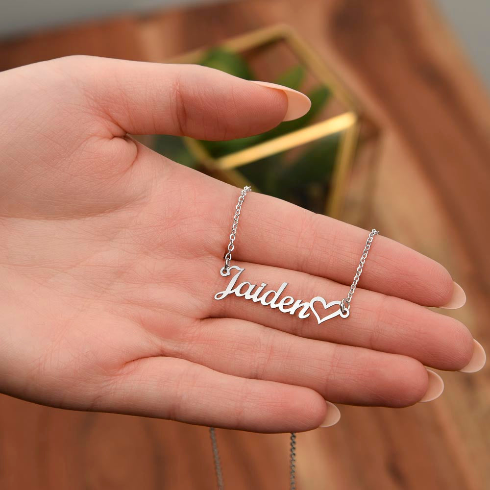 Sweet Sixteen Heart Name Necklace, 16th Birthday Gift for Daughter, Granddaughter, Niece