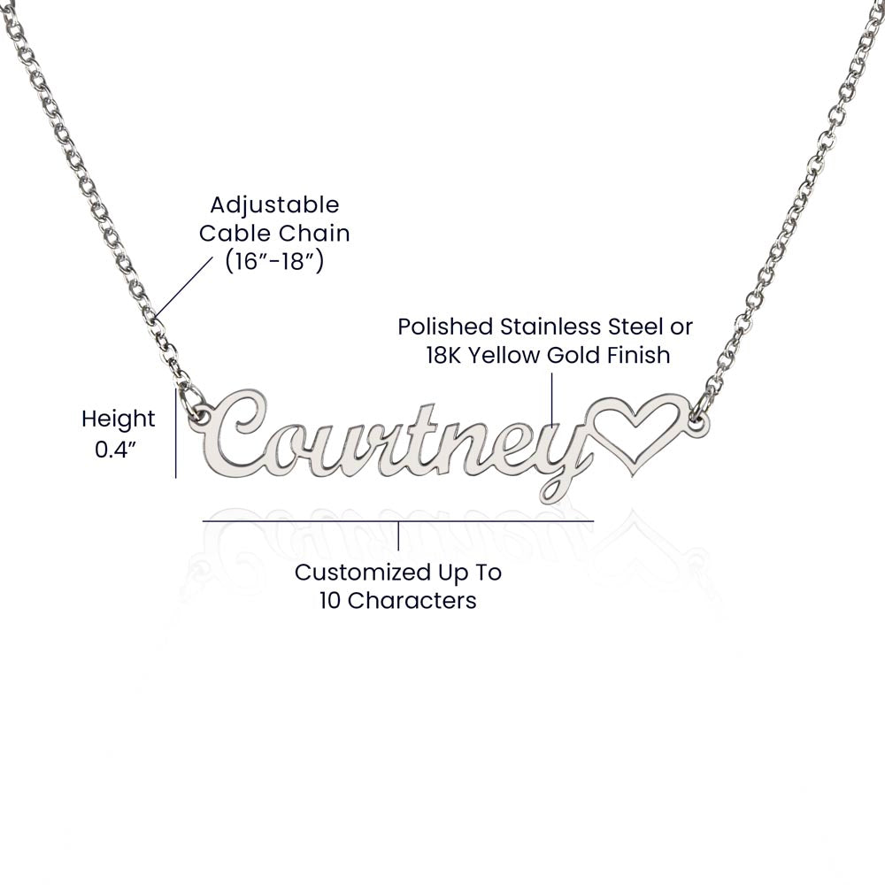 Sweet Sixteen Heart Name Necklace, 16th Birthday Gift for Daughter, Granddaughter, Niece