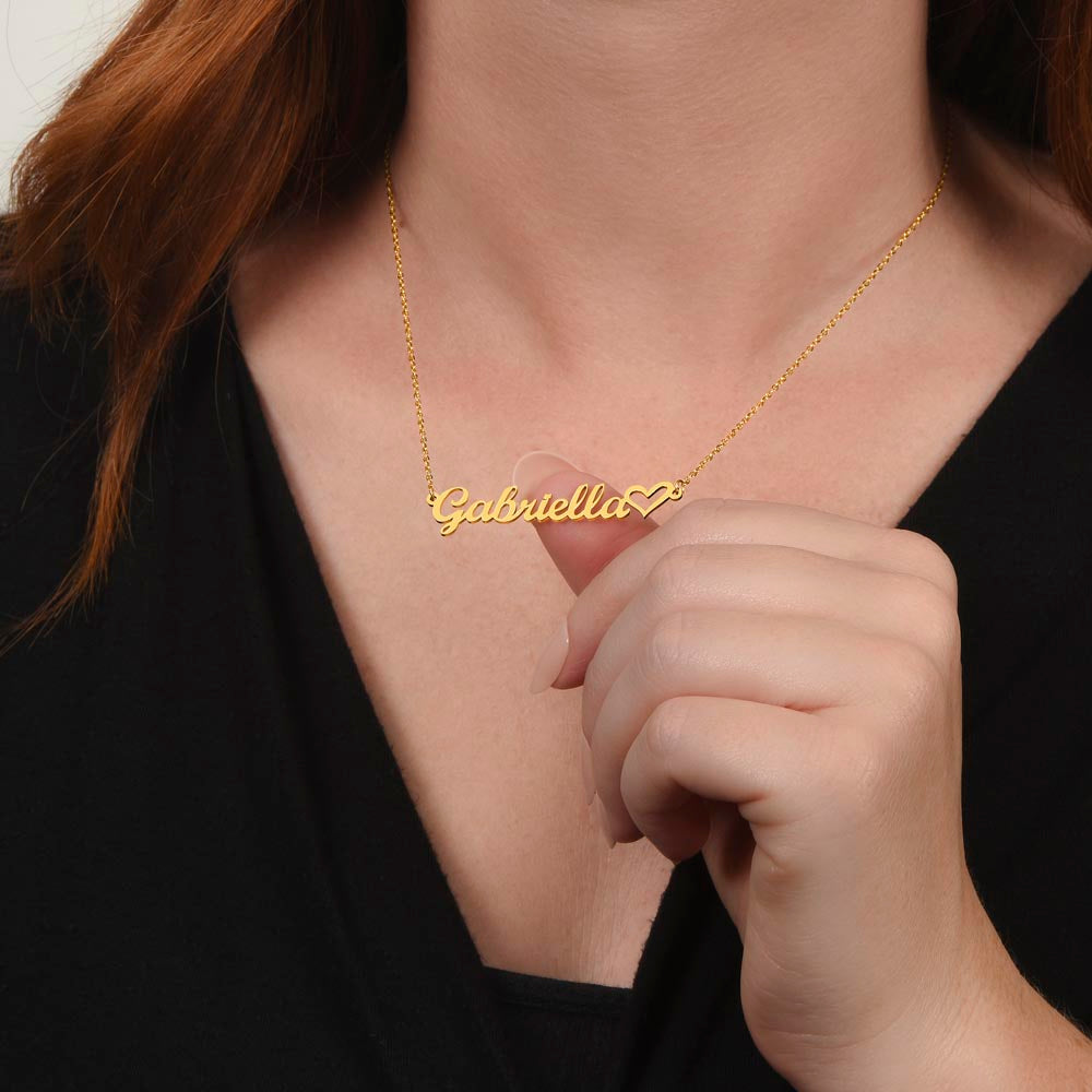 Sweet Sixteen Heart Name Necklace, 16th Birthday Gift for Daughter, Granddaughter, Niece