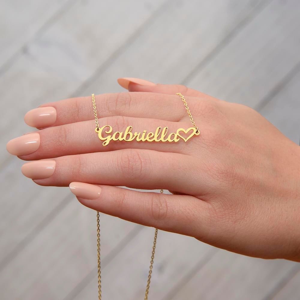 Sweet Sixteen Heart Name Necklace, 16th Birthday Gift for Daughter, Granddaughter, Niece