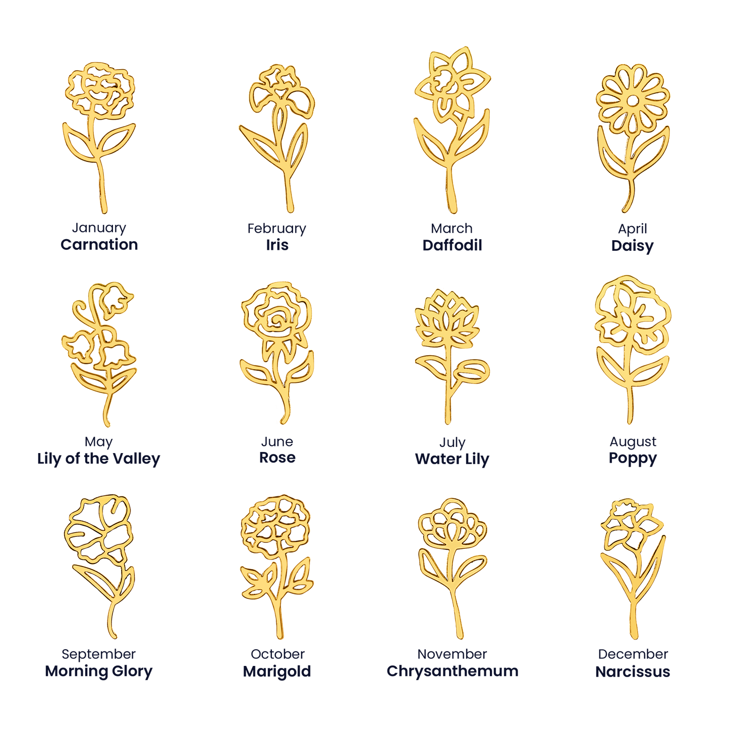 Gift for Daughter | Personalized Name Necklace with Birth Flower