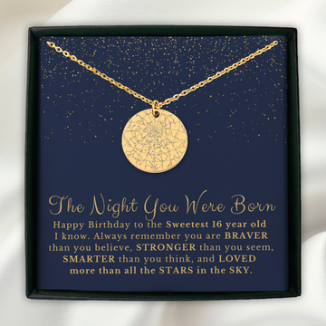 16Th Birthday Milestone Bracelet Sweet Sixteen Gift for Her Star Map By Date, Sweet 16 Gift For 16 Year Old Girl, Gifts For Her Birthday