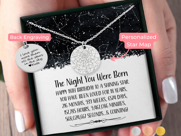 18th Birthday Star Map By Date Necklace