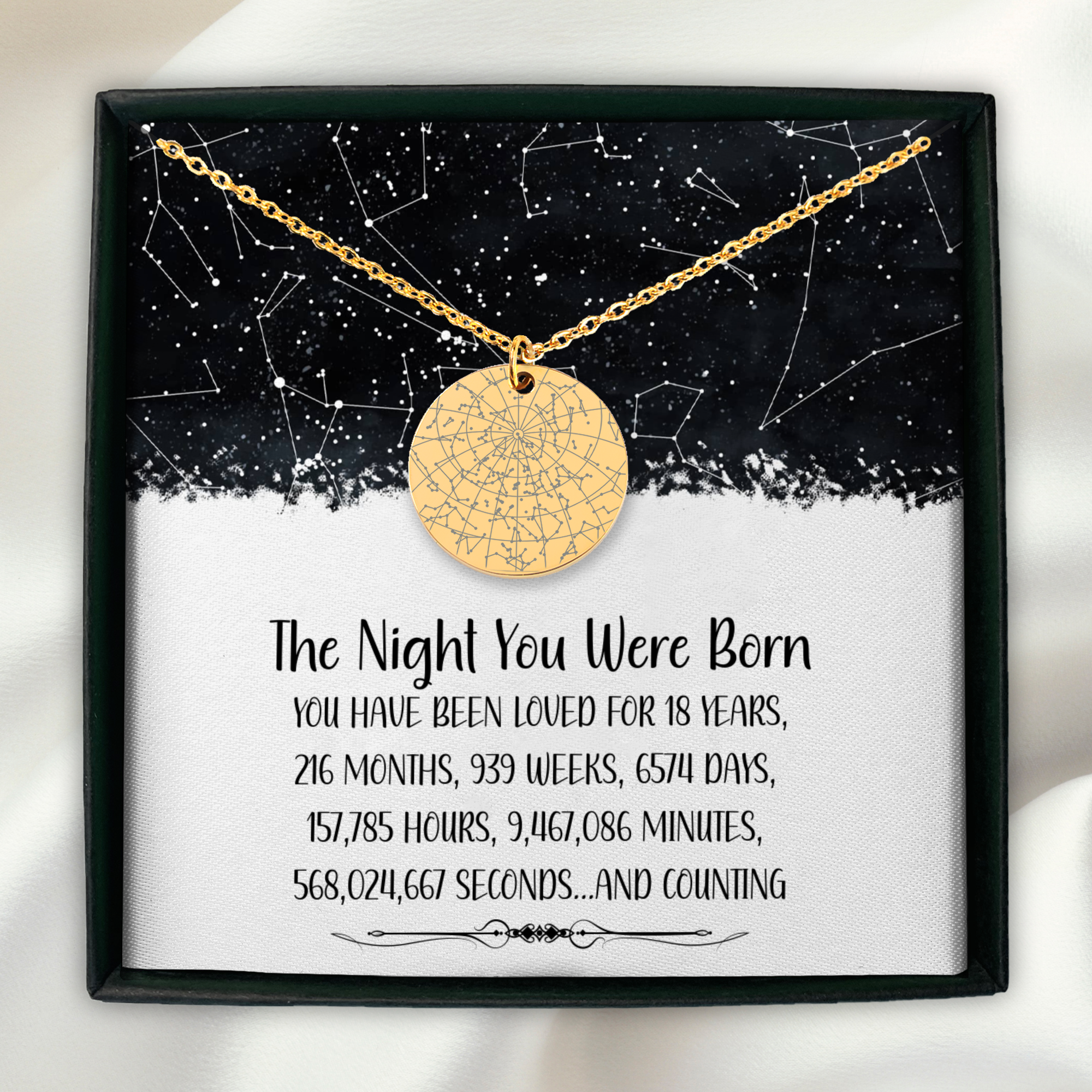 Bracelet | 18th Birthday Night You Were Born Star Map Gift For Daughter, Granddaughter, Niece, Best Friend, Bonus Daughter Custom Gift Idea