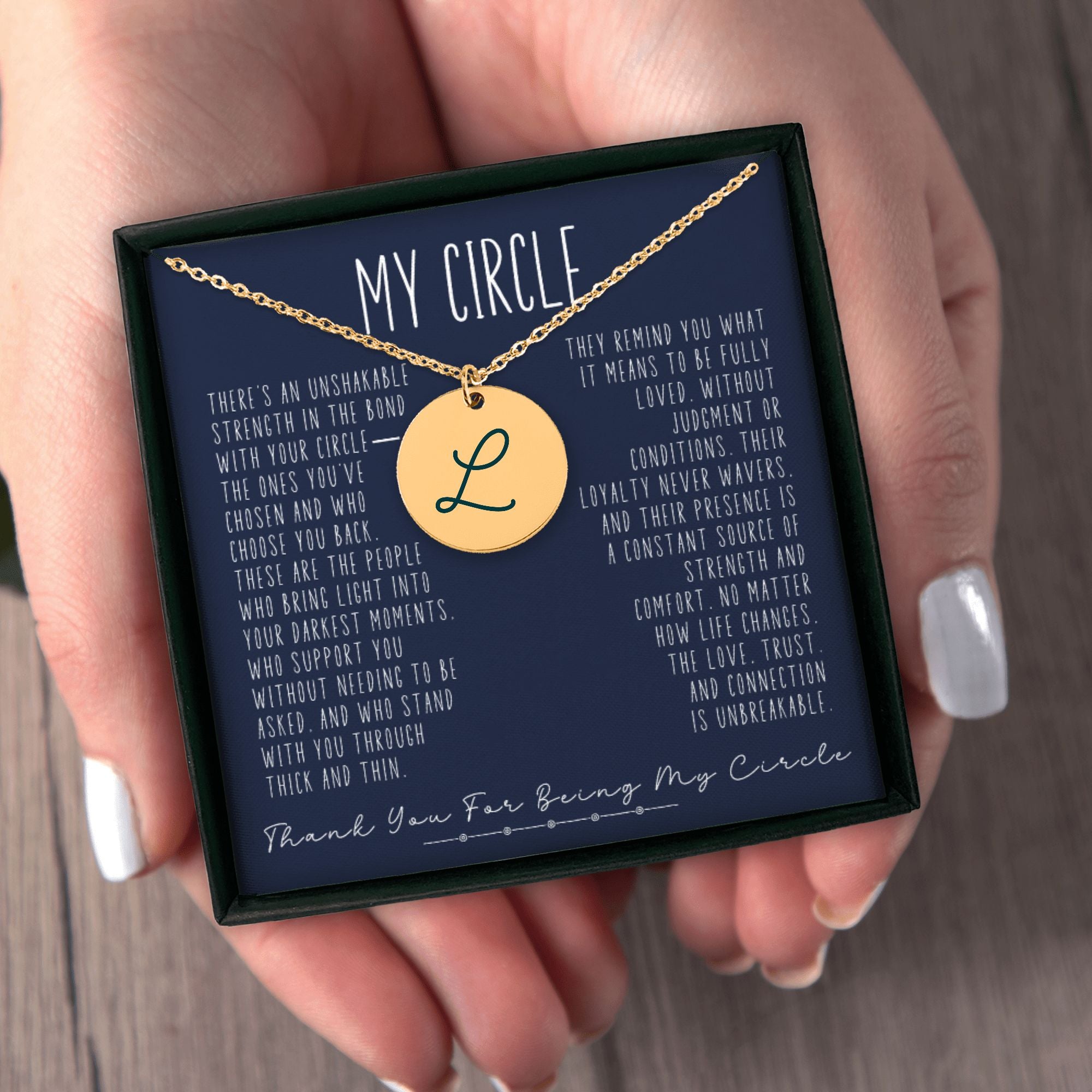 Personalized Gift for Best Friend Engraved Letter Necklace | Friendship Gift for Her Birthday, Christmas, Thank You