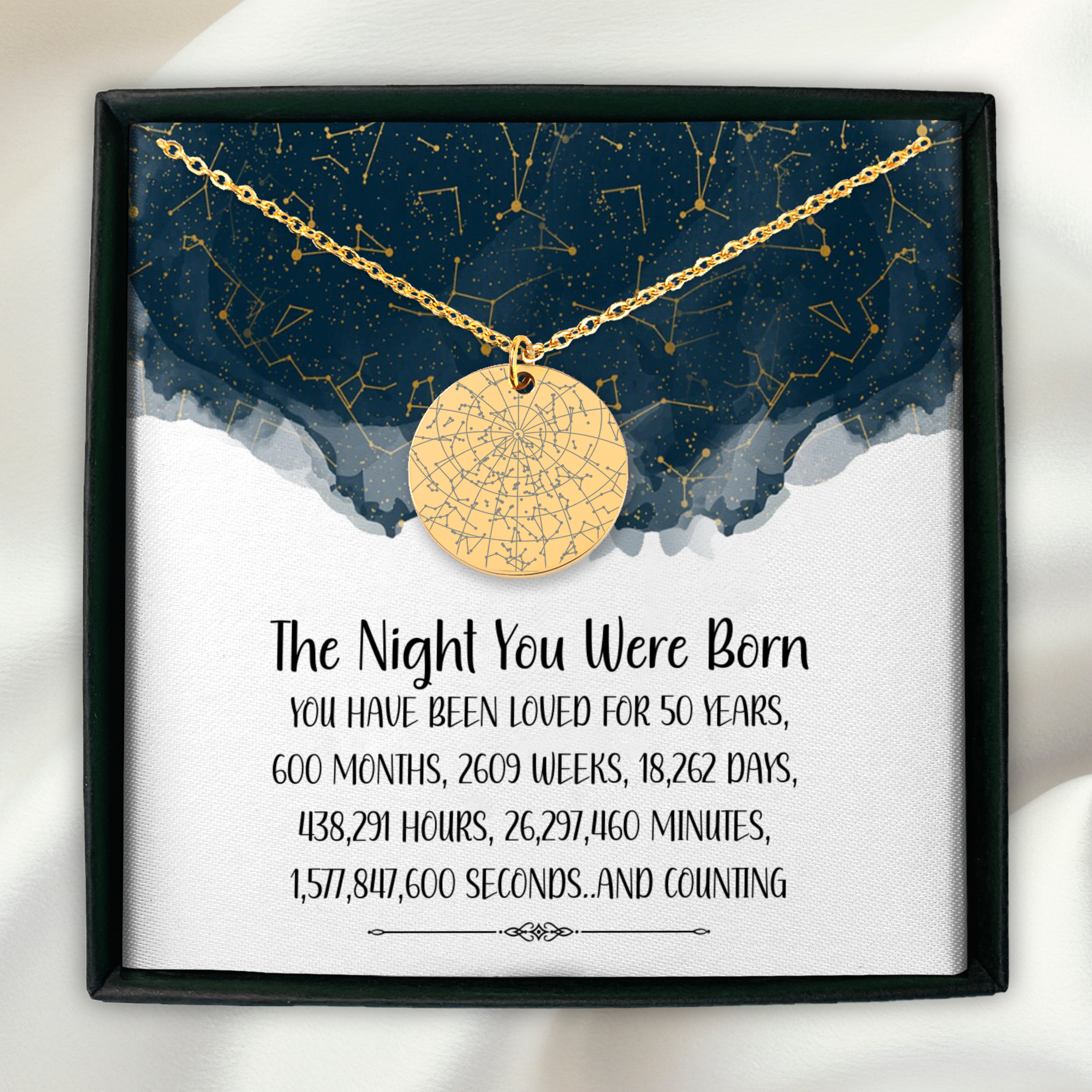 Milestone Bracelet | Personalized 50th Birthday Gift For Women Custom Star Map by Date 50th Birthday Best Friend, 50 Gift For Her, Woman