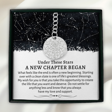 New Beginnings Custom Star by Date Map Keychain